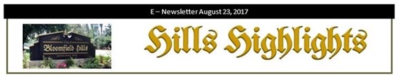 Hills Highlights - E-Newsletter 