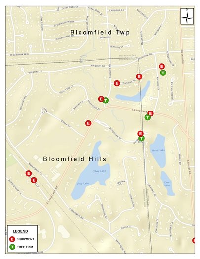 DTE Map of Scheduled Tree Trimming and Pole Upgrades 